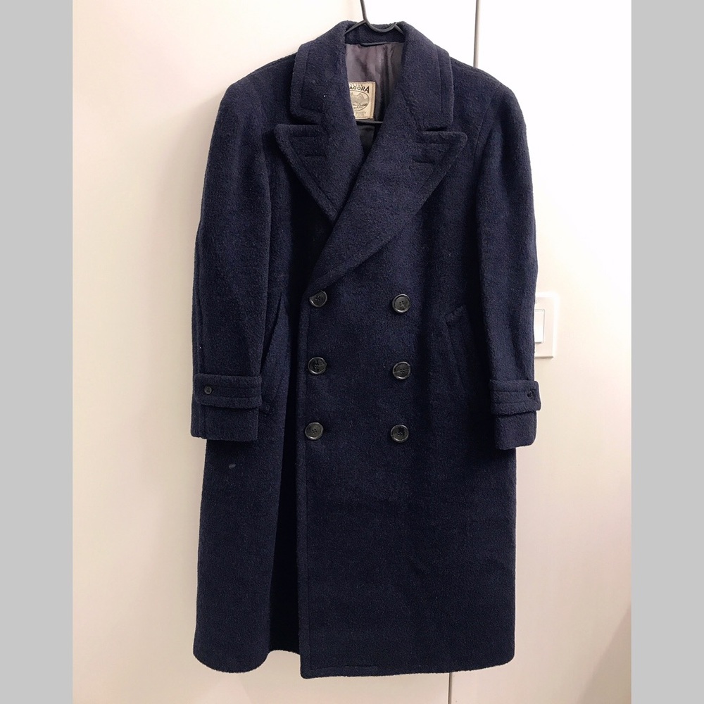 Vintage Late 1930s 1940s Alpagora Navy Overcoat